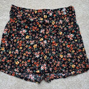 EUC Altar'd State Flower Skort Womens Small Black, Yellow, Orange